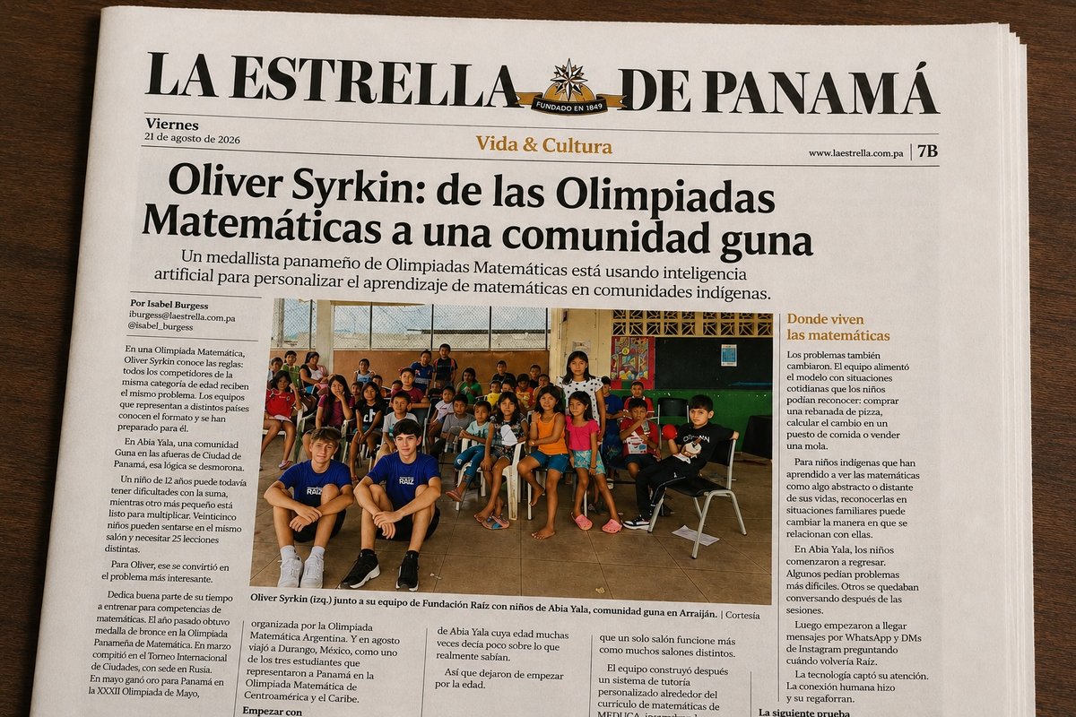 Artículo impreso de La Estrella de Panamá sobre Oliver Syrkin